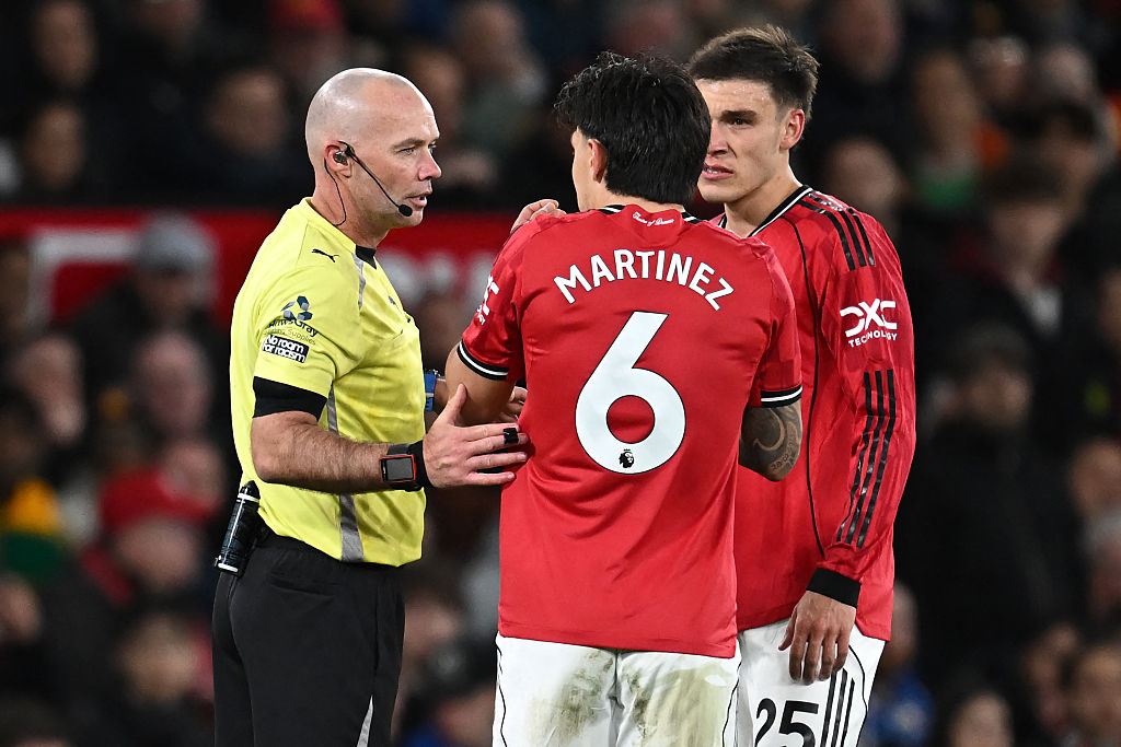 Lisandro Martinez was sent off against Leeds