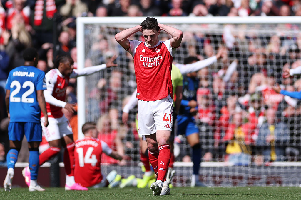 Declan Rice reacts after Bournemouth's winner