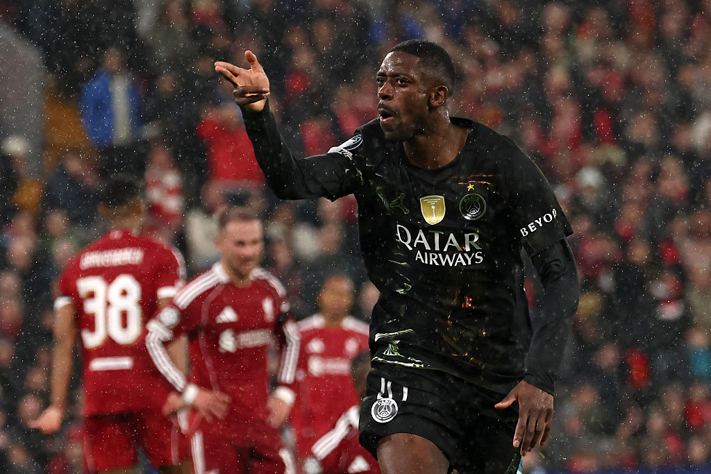 Ousmane Dembele celebrates