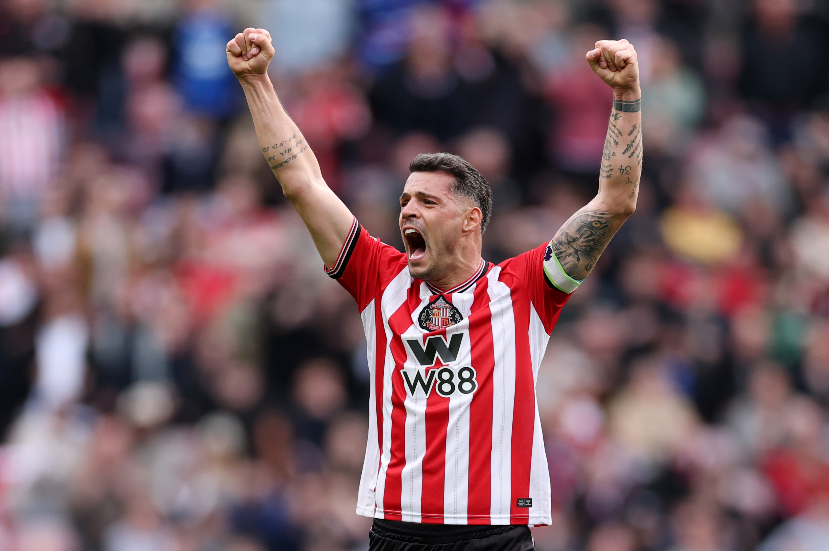 Granit Xhaka celebrates