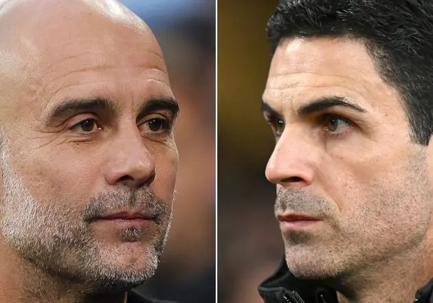 Pep Guardiola and Mikel Arteta