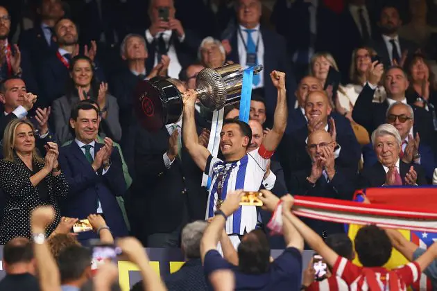 Real Sociedad celebrate winning the Copa del Rey