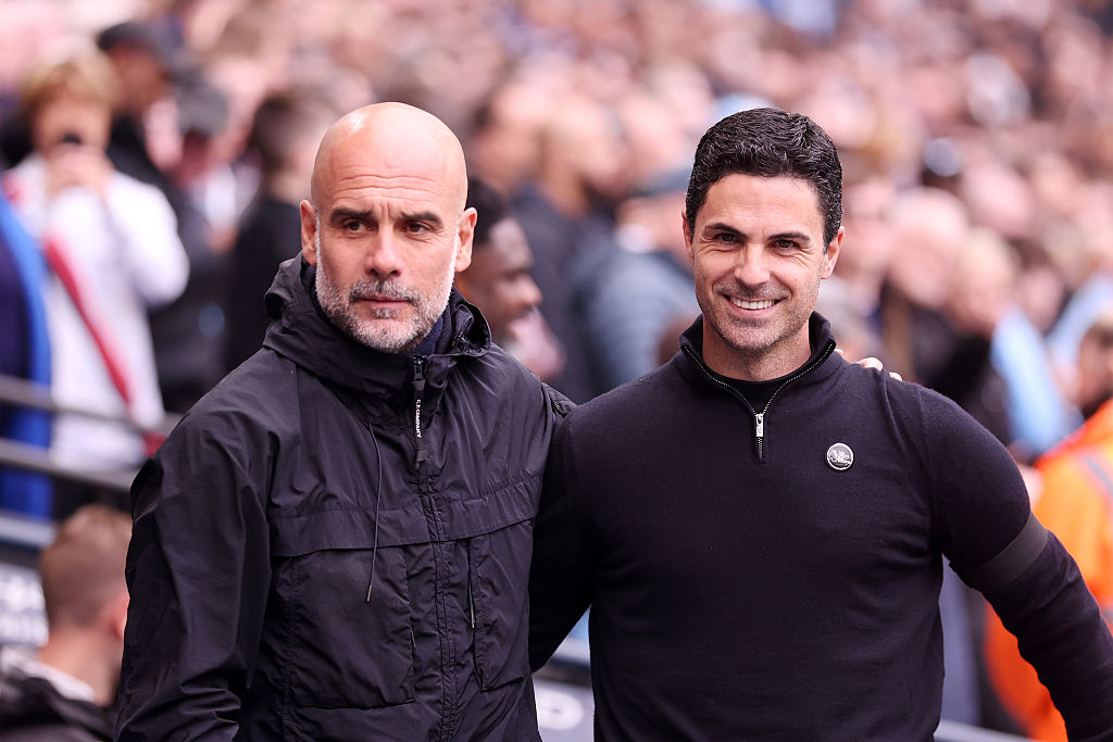 Pep Guardiola and Mikel Arteta