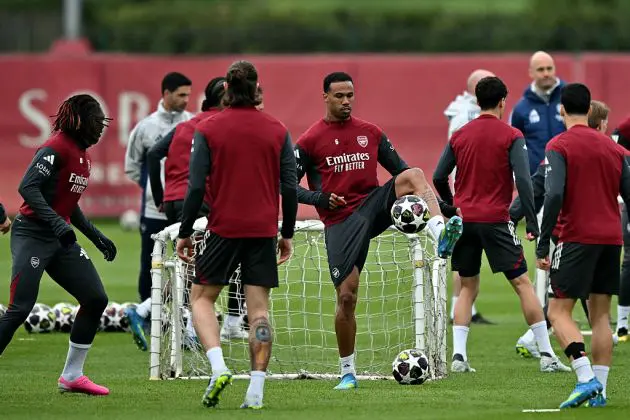 Arsenal training ahead of Atletico Madrid