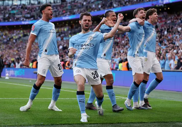 Man City celebrate against Southampton