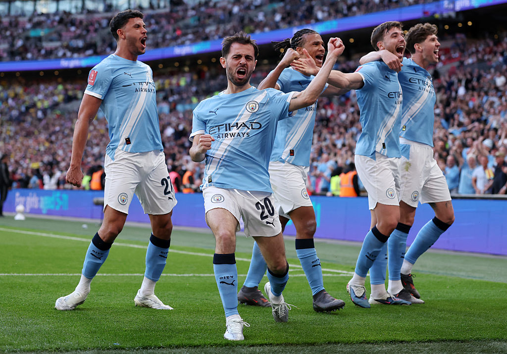 Man City celebrate against Southampton