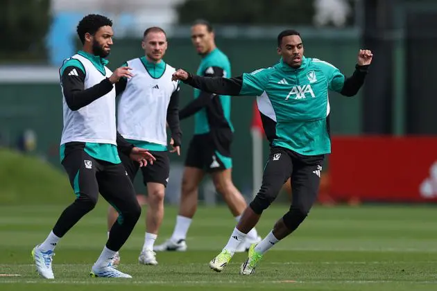 Joe Gomez in Liverpool training