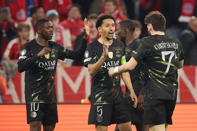 The PSG players celebrate