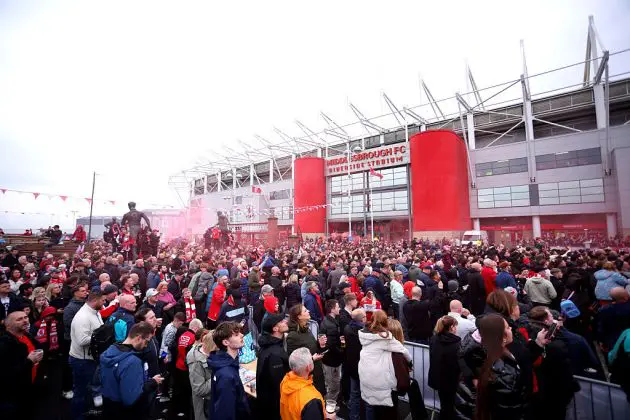 Southampton fans outside St Mary's Stadium