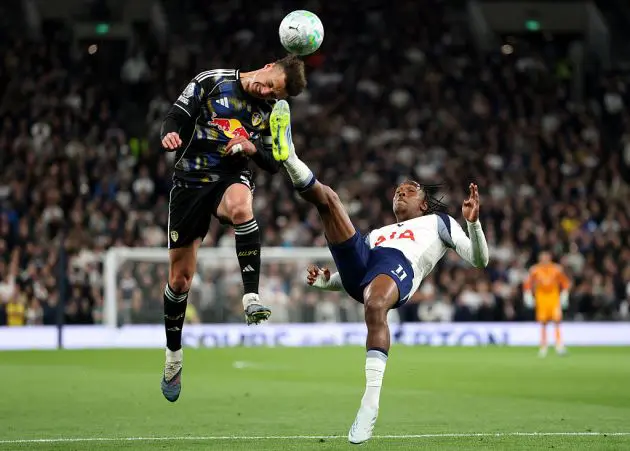 Mathys Tel conceded a penalty against Leeds