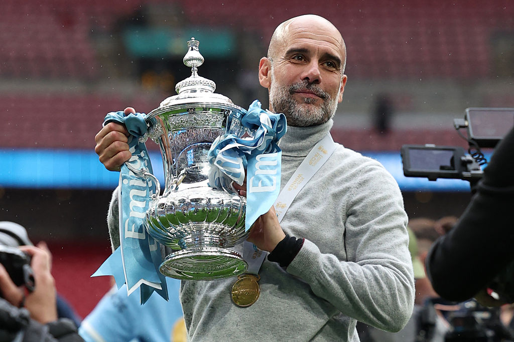 Pep Guardiola and the FA Cup trophy