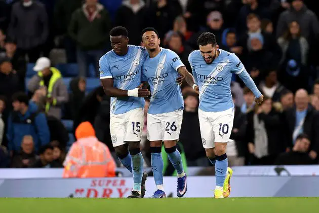 Manchester City celebrate against Crystal Palace