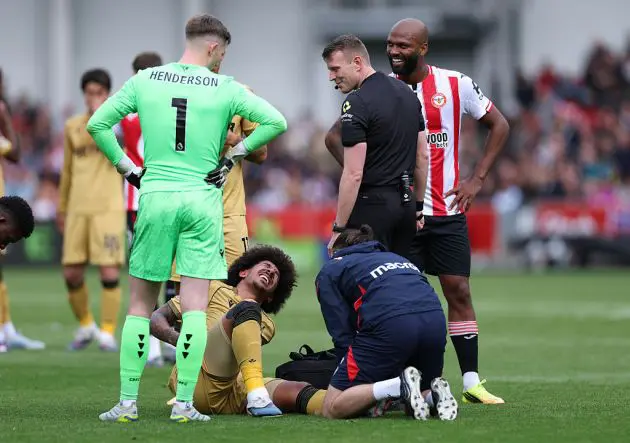 Chris Richards was injured against Brentford