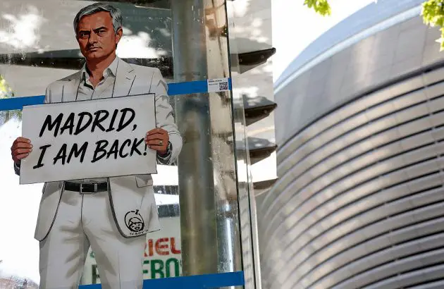 A mural depicting Jose Mourinho