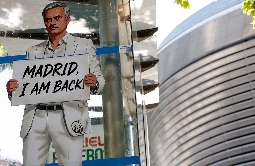 A mural depicting Jose Mourinho
