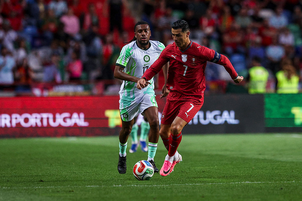 Cristiano Ronaldo in action for Portugal