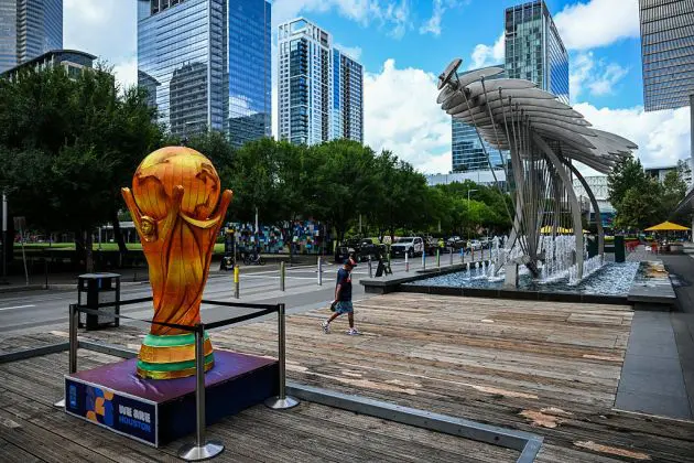 A World Cup trophy replica