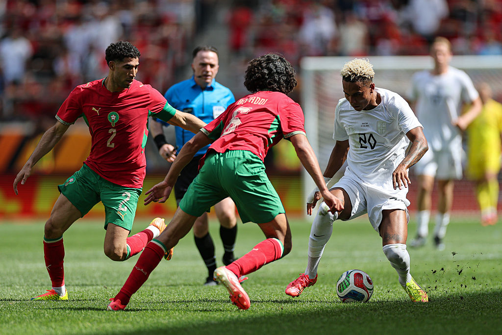 Ayyoub Bouaddi in action for Morocco
