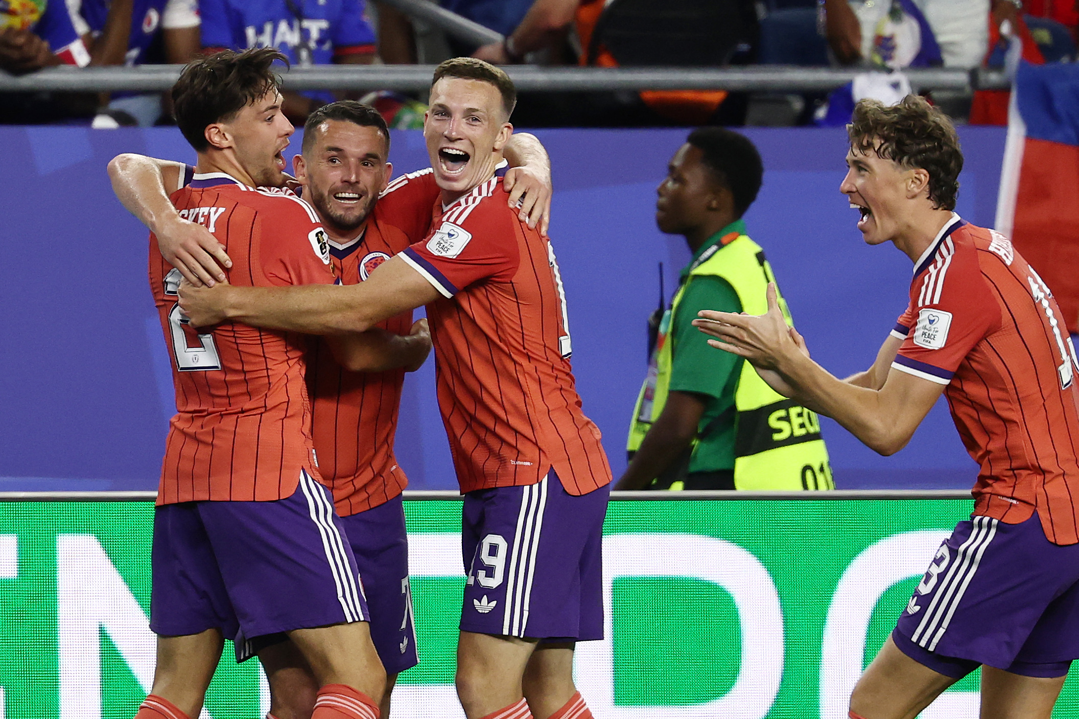 Scotland celebrate John McGinn's goal