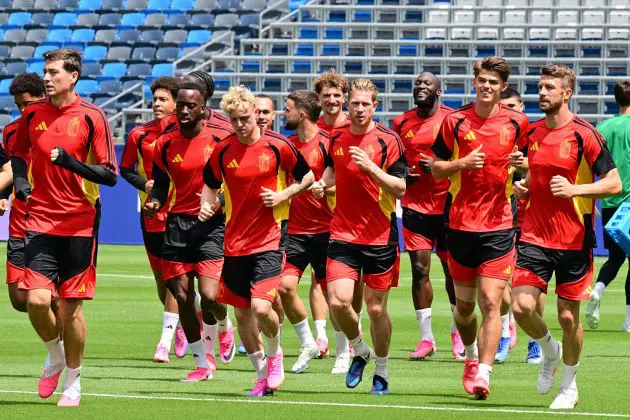 The Belgium team in training