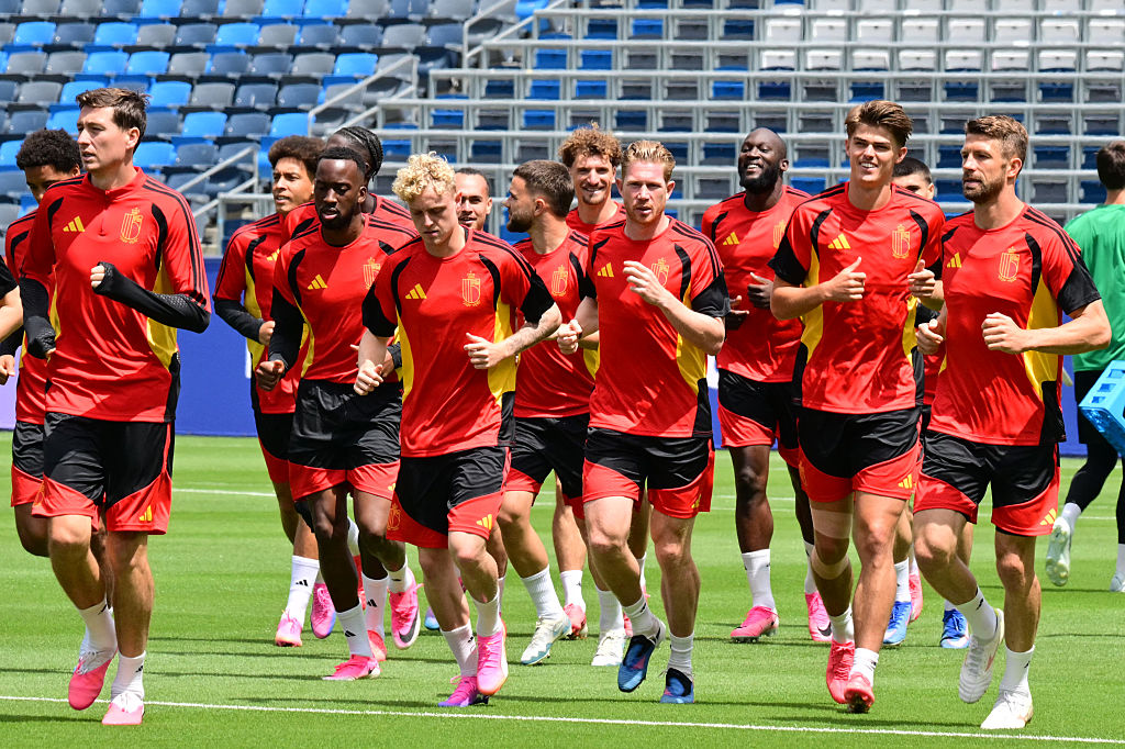 The Belgium team in training