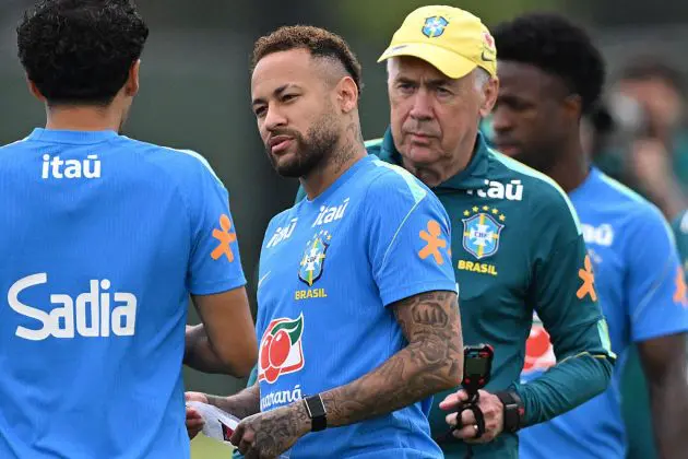 Neymar and Carlo Ancelotti