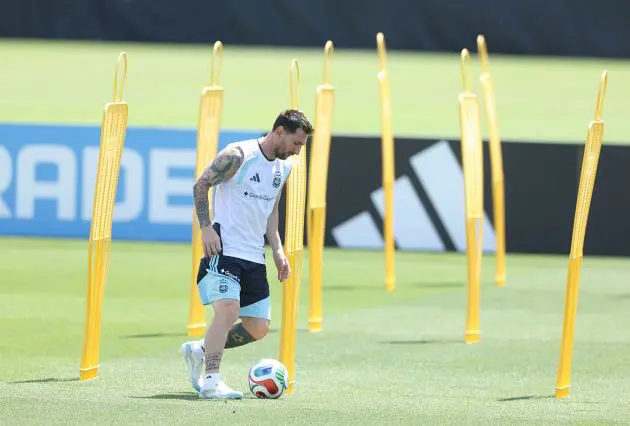 Lionel Messi in training