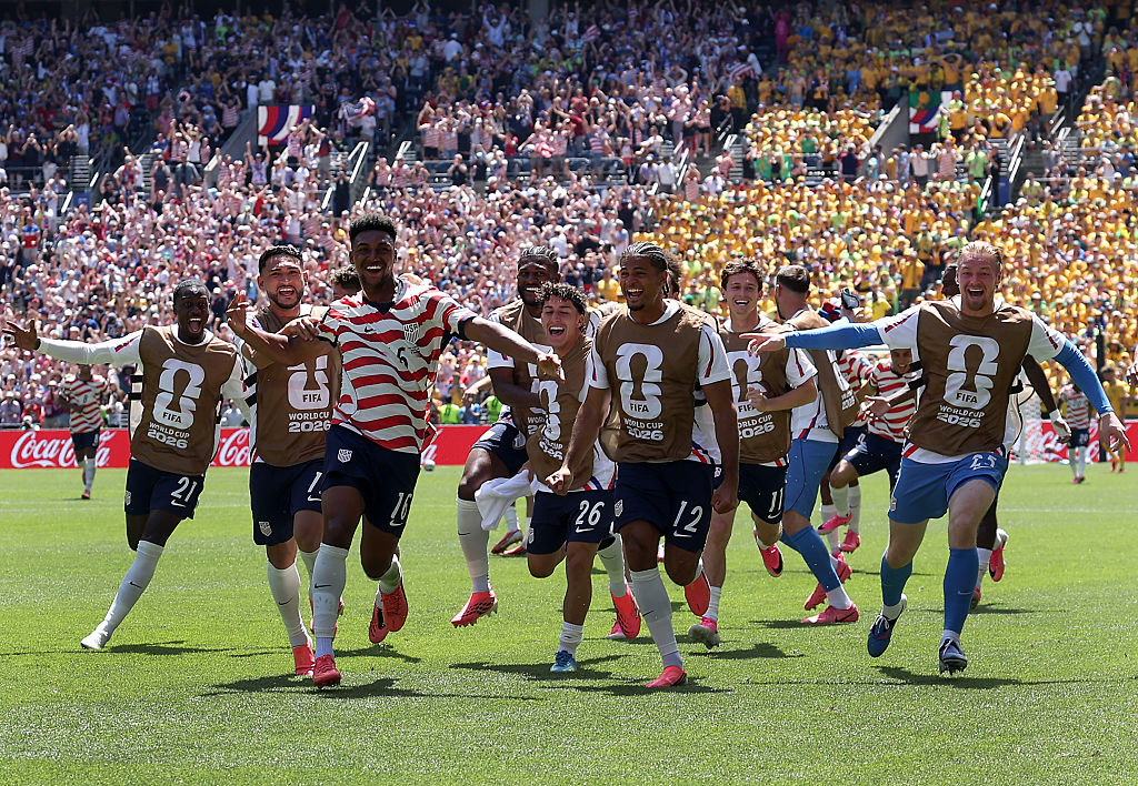 The USA celebrate against Australia