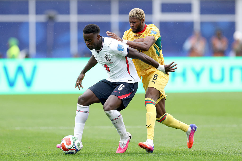 Marc Guehi in action against Ghana