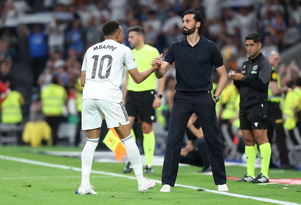 Mbappe celebrates with Arbeloa
