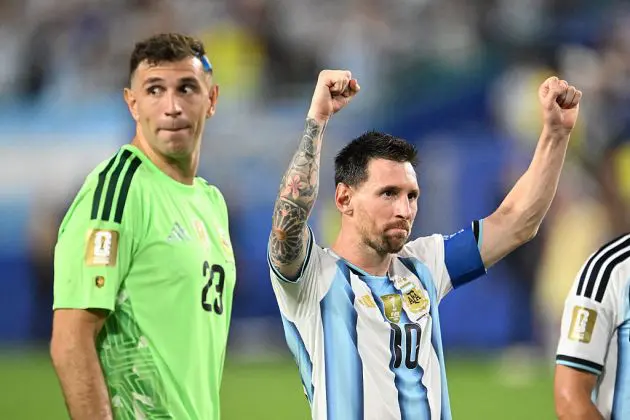 Lionel Messi celebrates