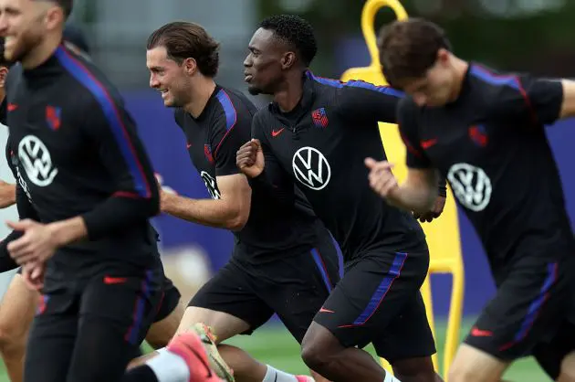 Balogun trains with his USA team-mates