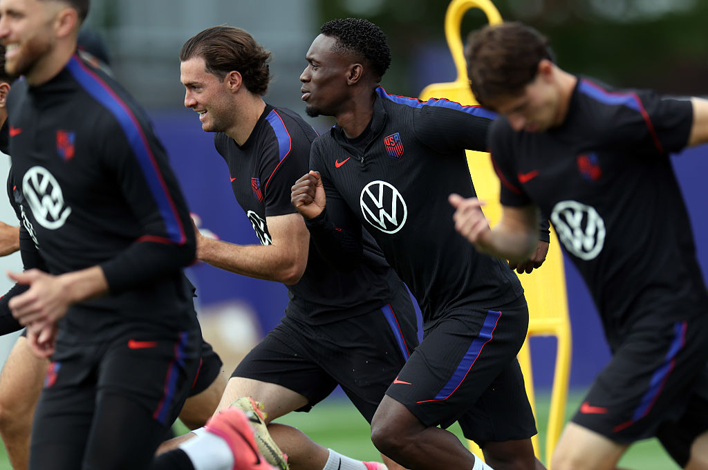 Balogun trains with his USA team-mates