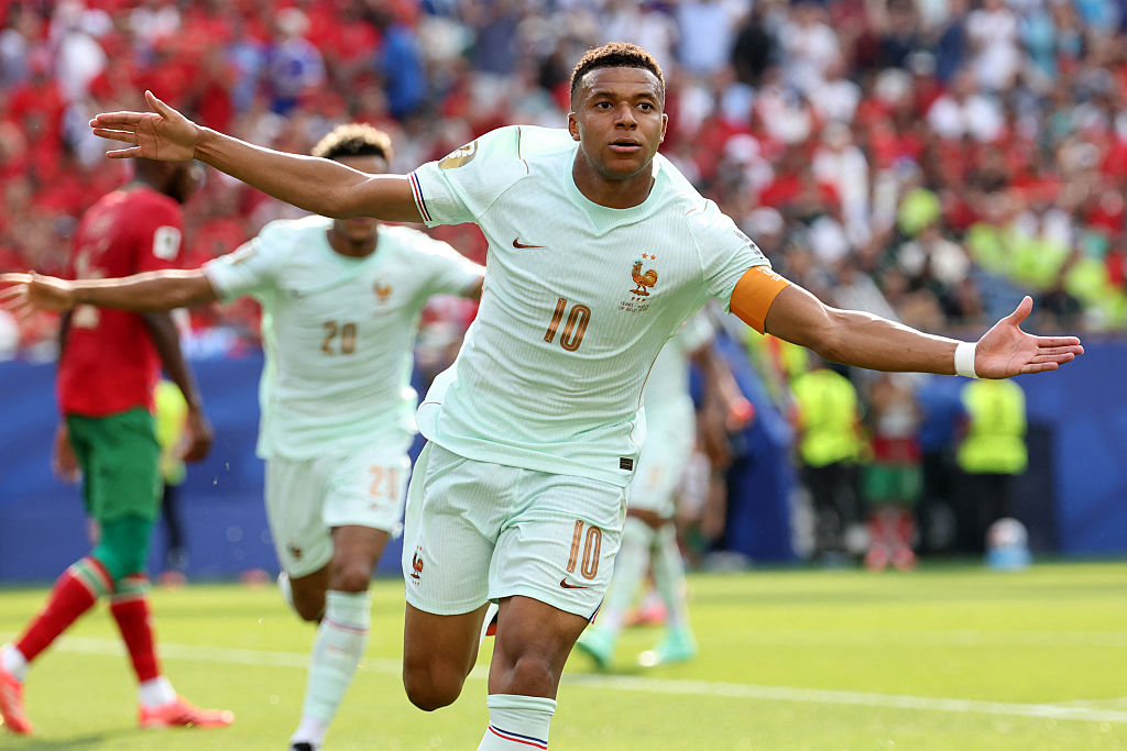 Kylian Mbappe celebrates against Morocco
