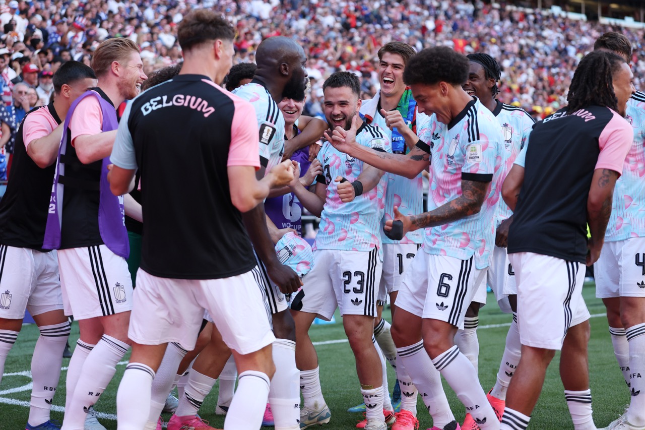 Belgium celebrate against the USA