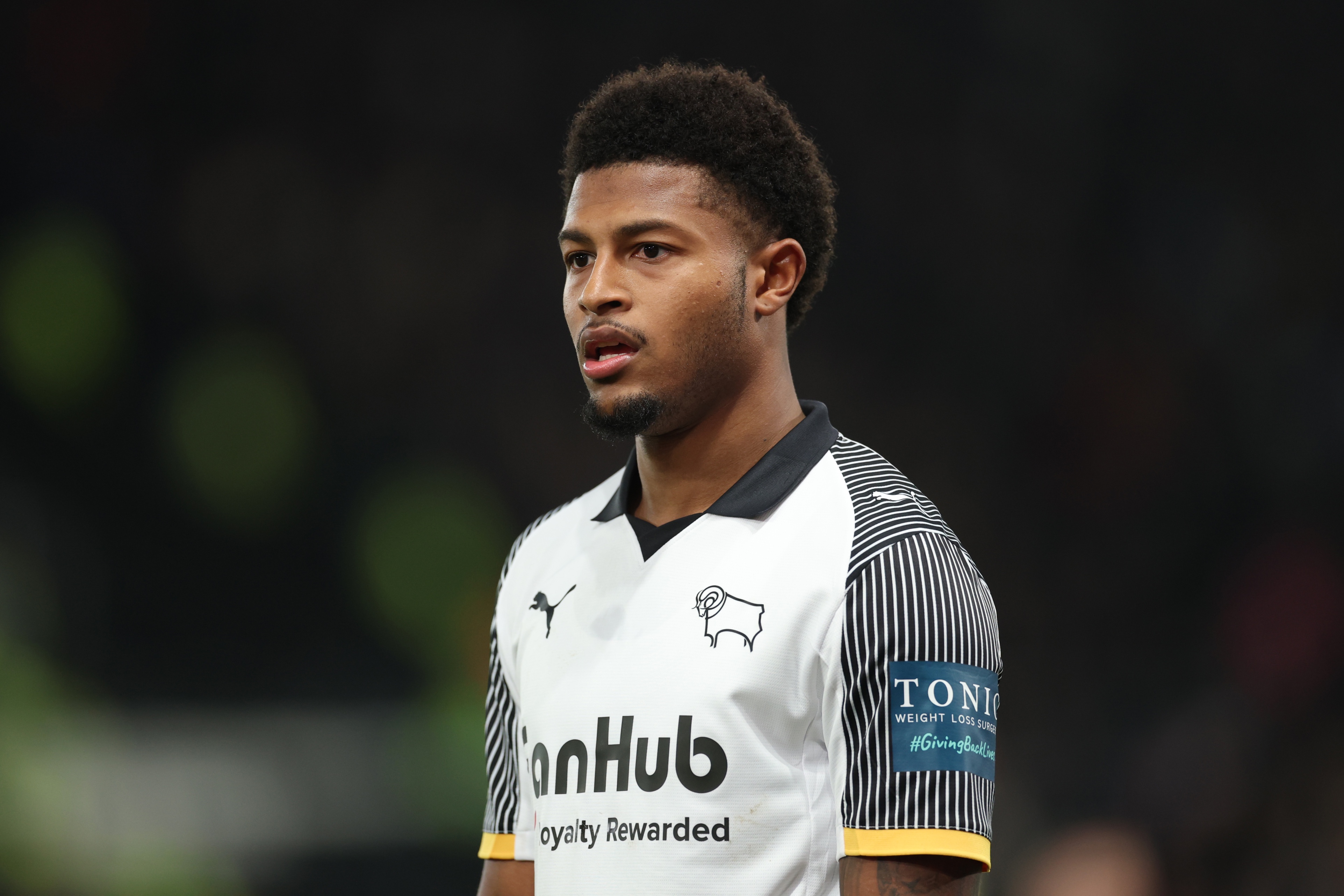 Derby County striker Rhian Brewster