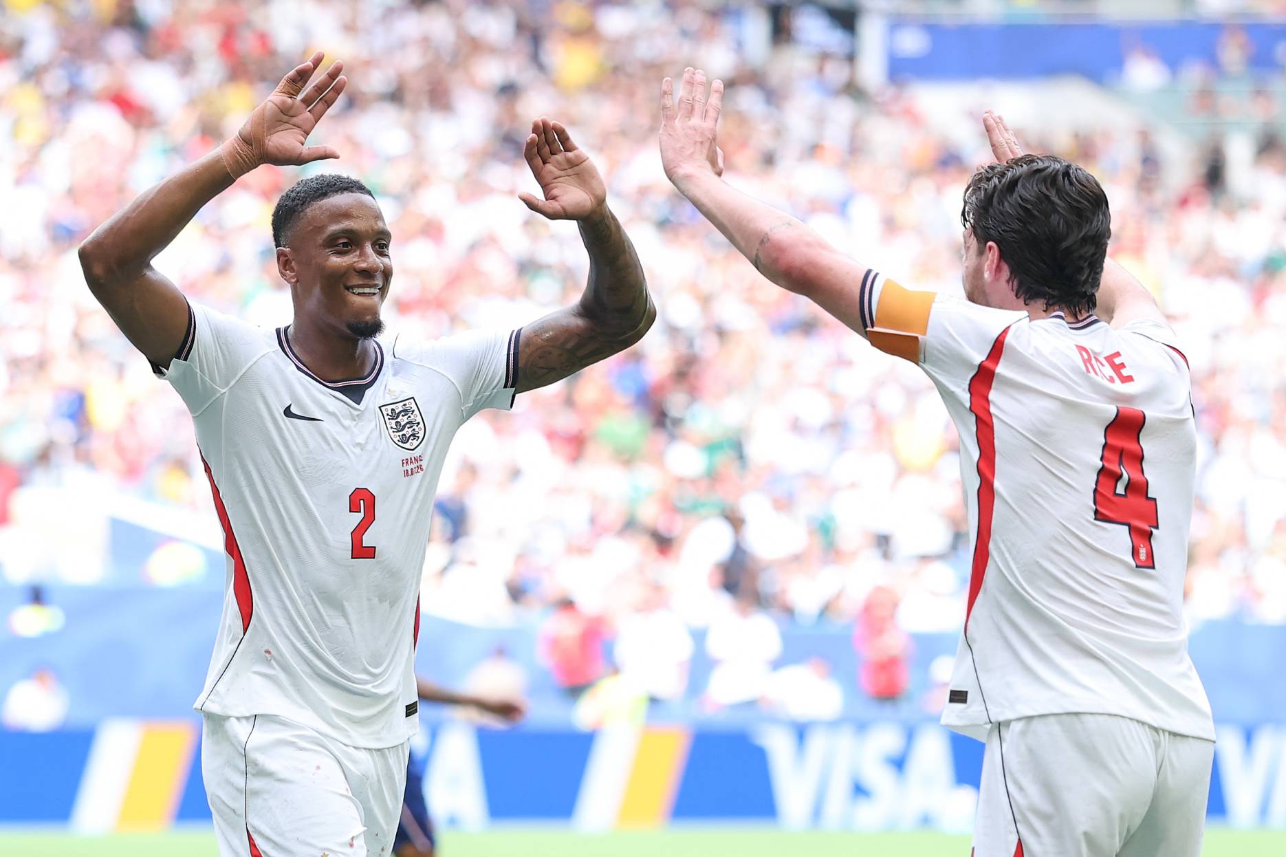 Ezri Konsa and Declan Rice (Photo by Buda Mendes/Getty Images) VIA ONE FOOTBALL