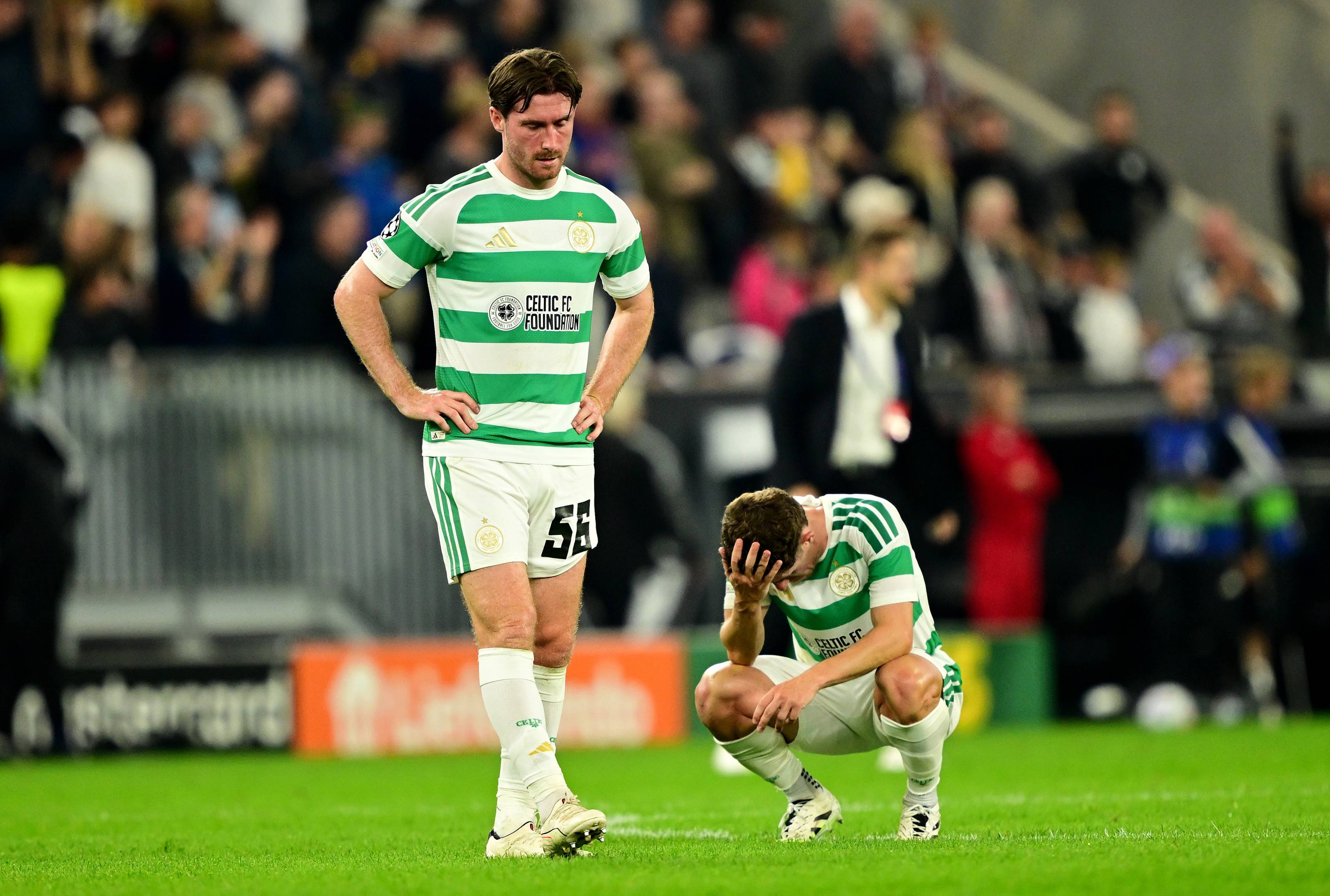 The Celtic players after their defeat to LASK