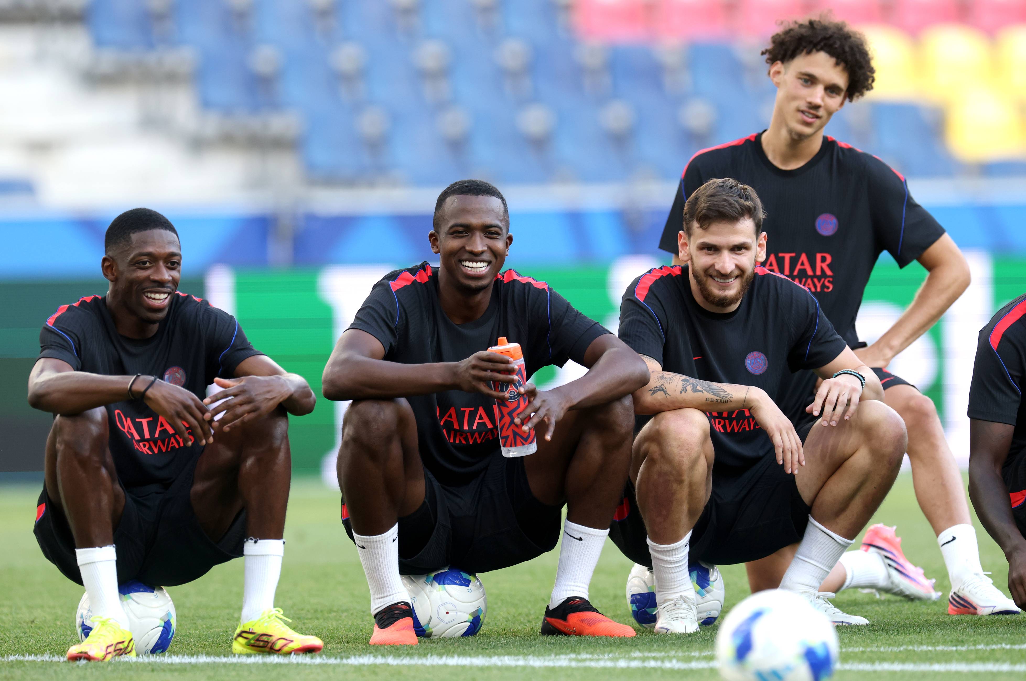 PSG players in training