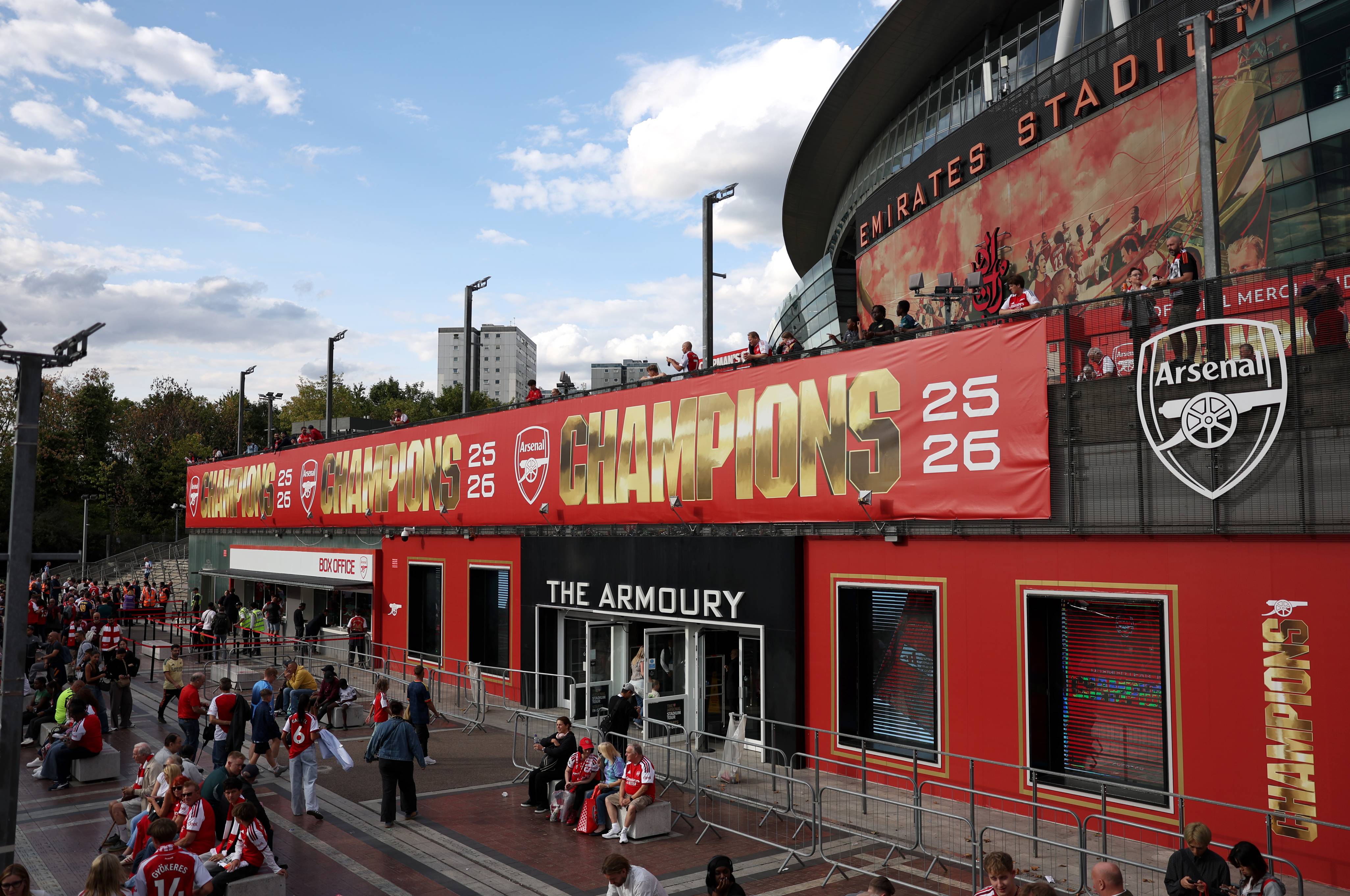 Outside the Emirates Stadium