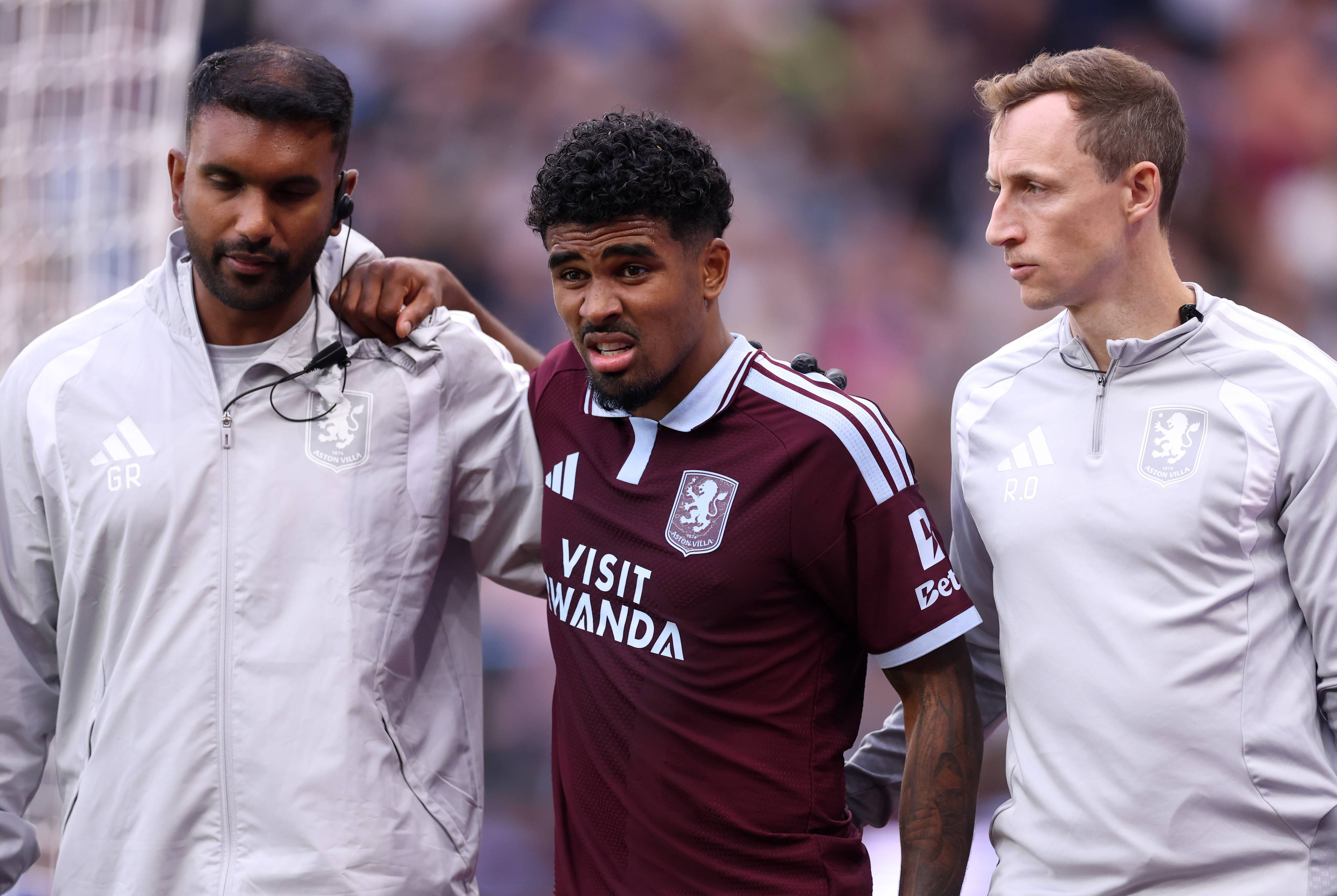 Ian Maatsen goes off injured