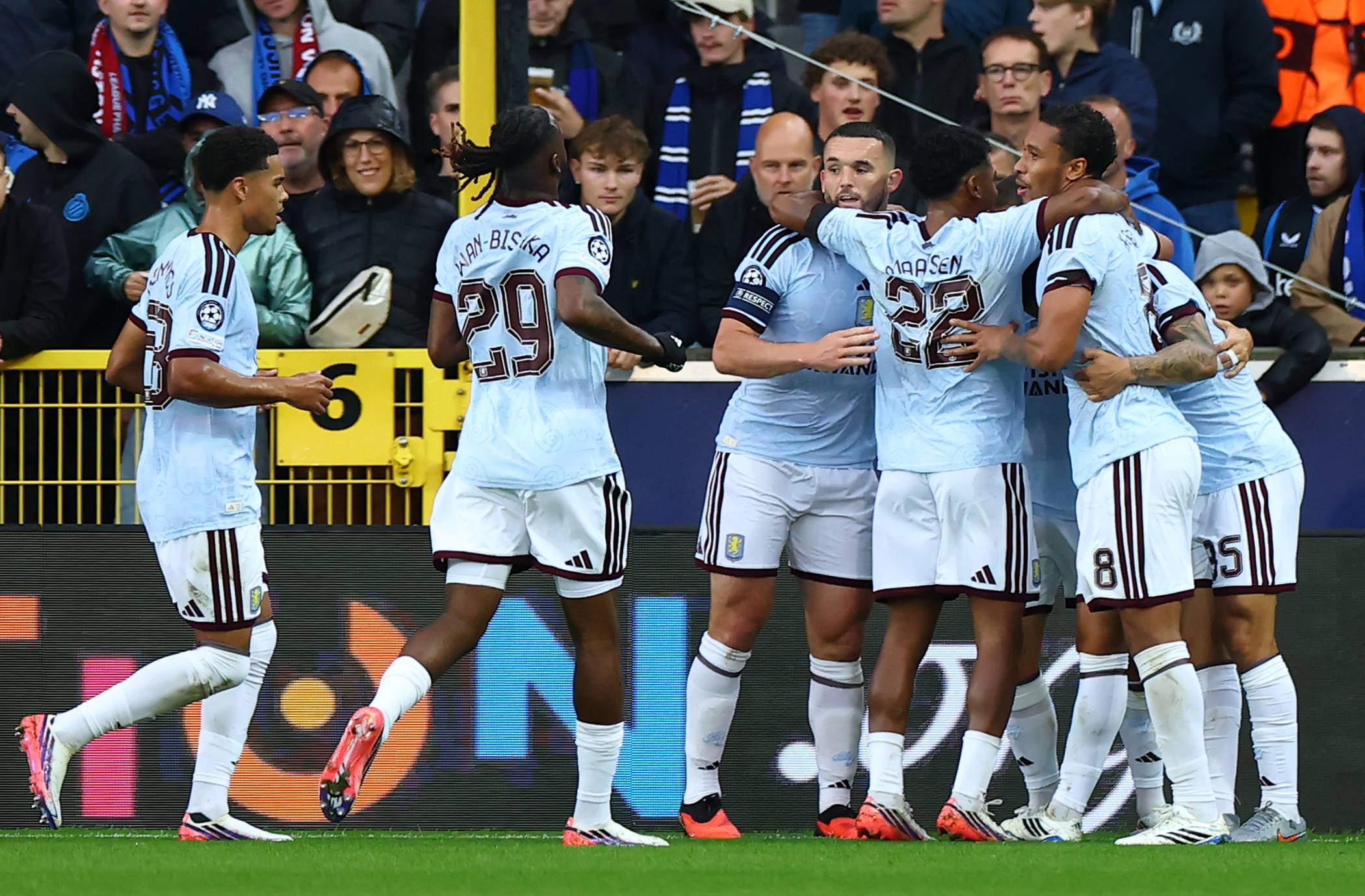 Aston Villa celebrate against Club Brugge