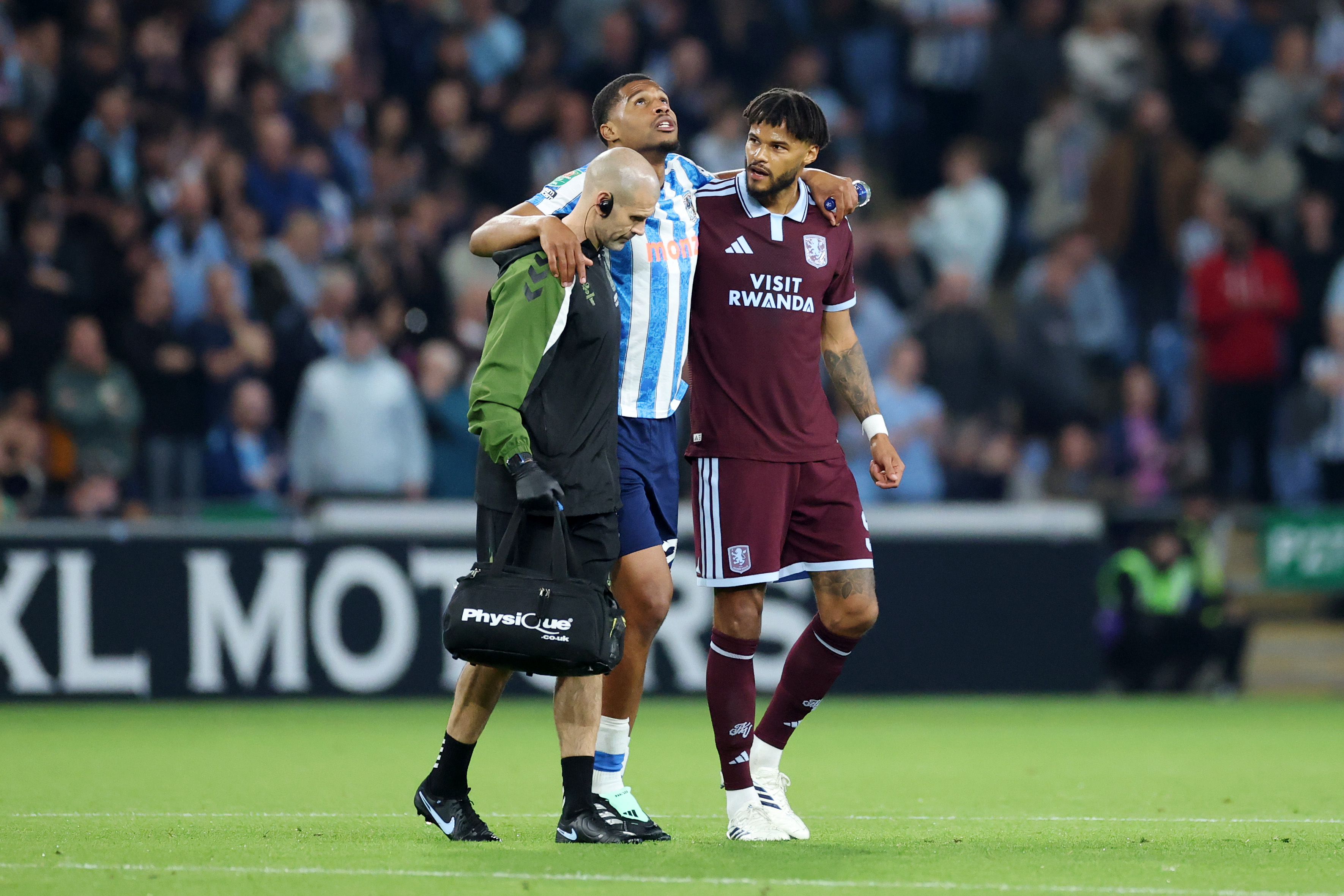 Aurele Amenda went off injured against Aston Villa