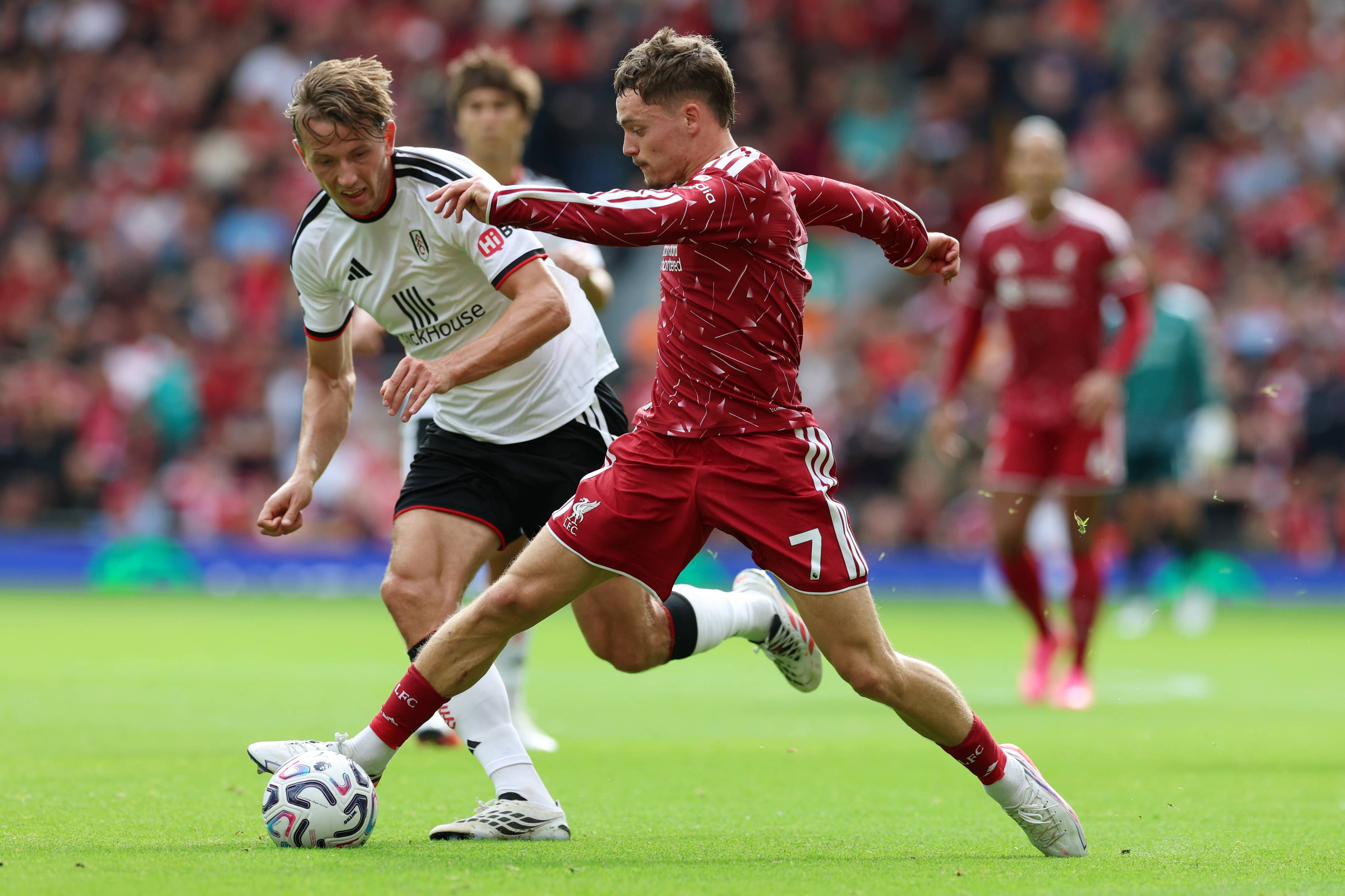 Florian Wirtz in action against Fulham