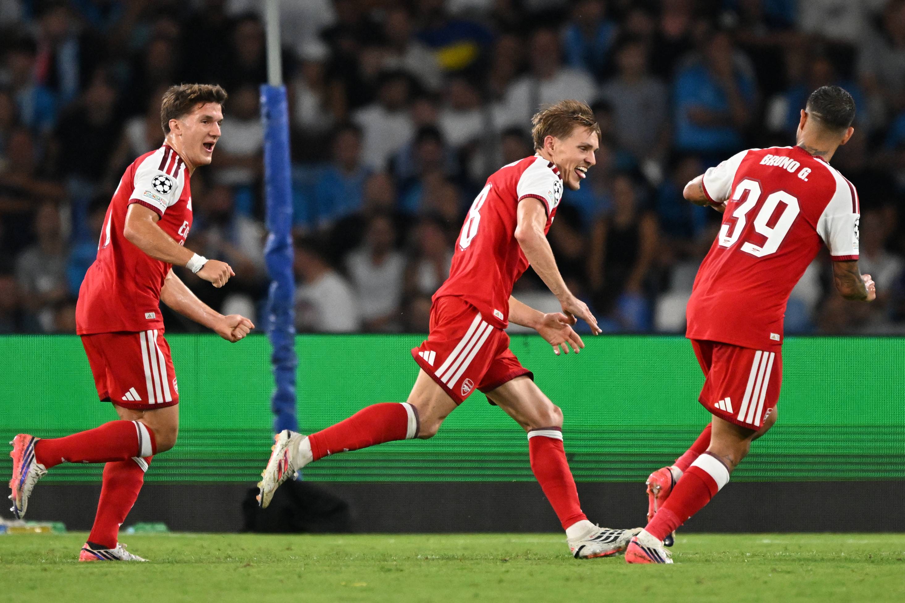 Martin Odegaard celebrates