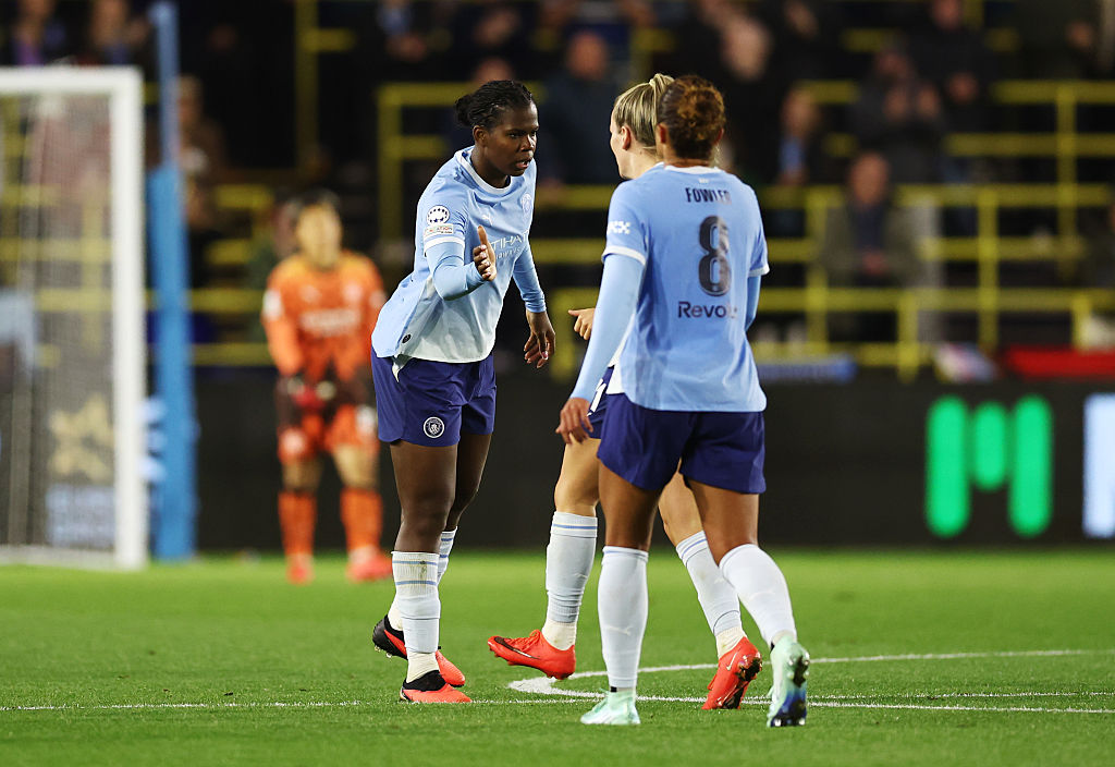 Bunny Shaw celebrates her equaliser