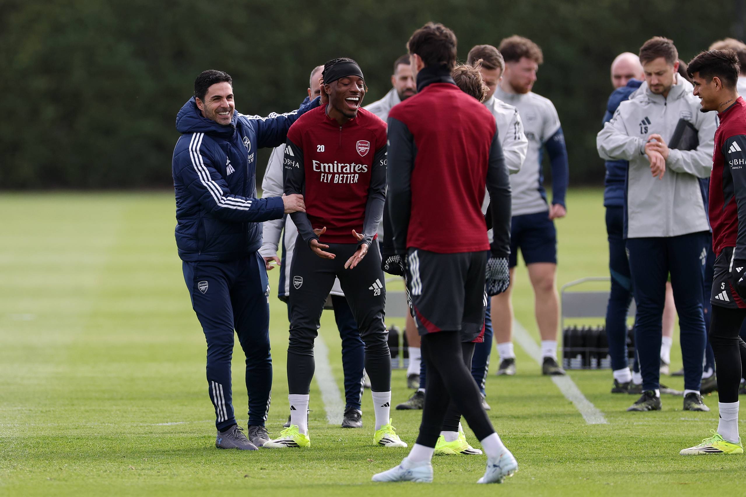 Mikel Arteta and Noni Madueke