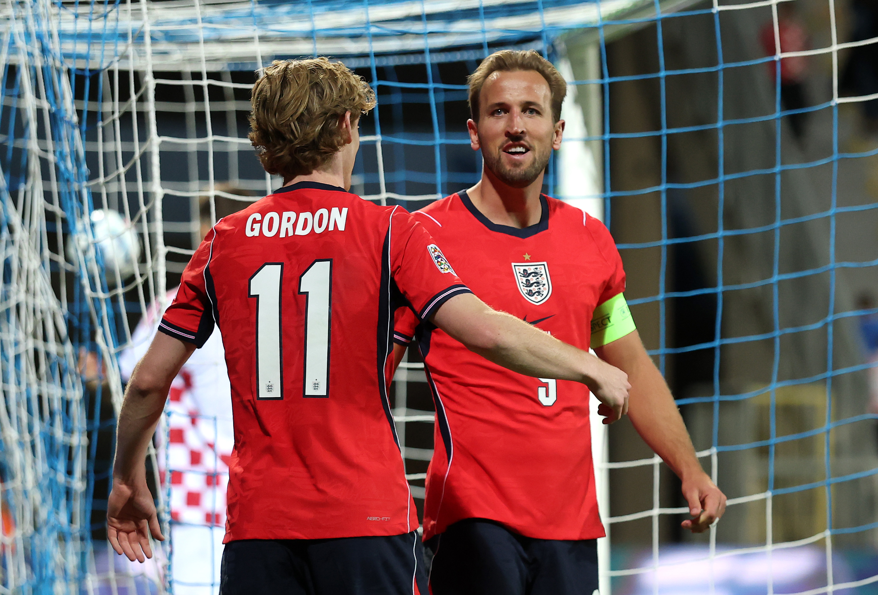 Harry Kane celebrates against Croatia