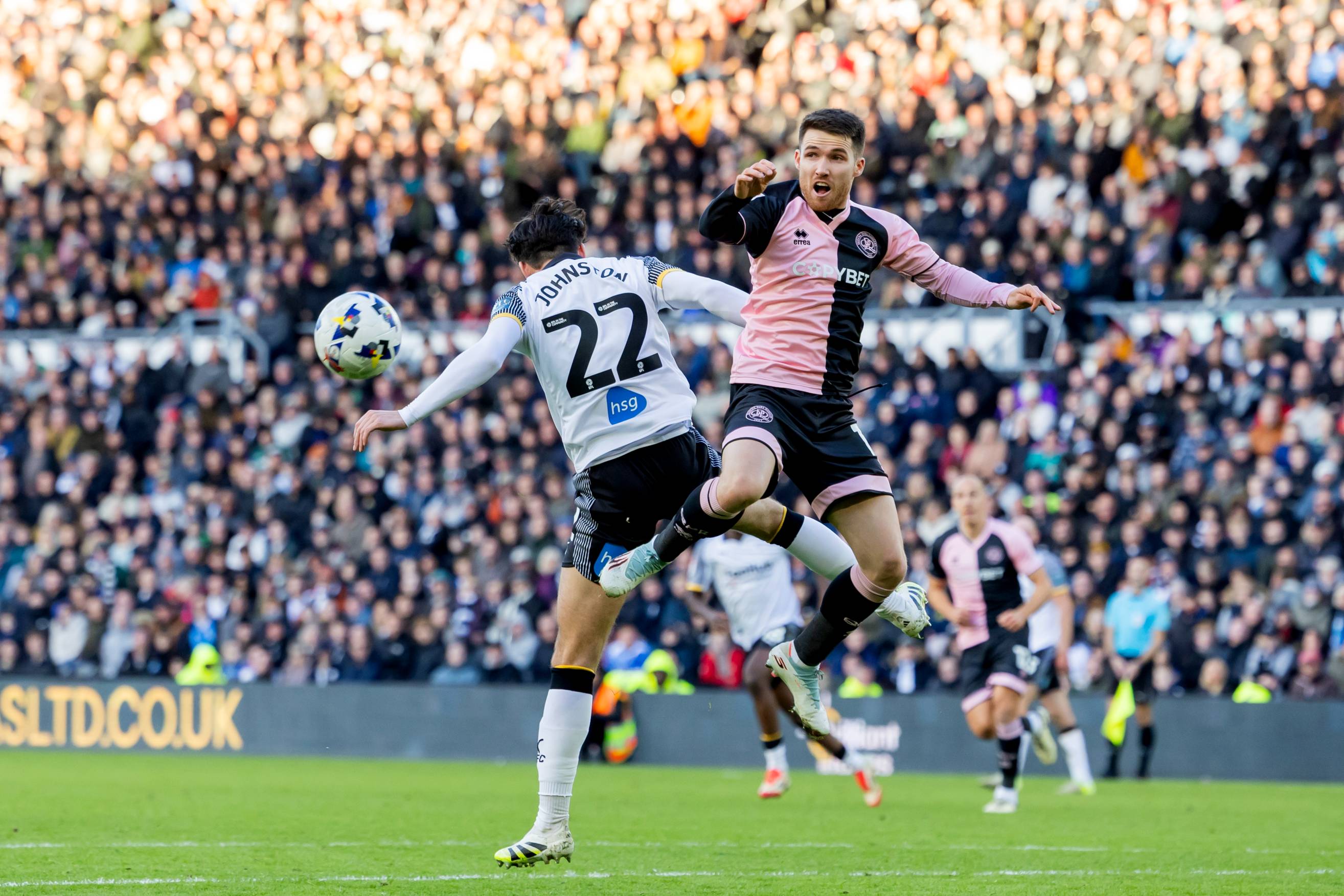 Max Johnston in action for Derby
