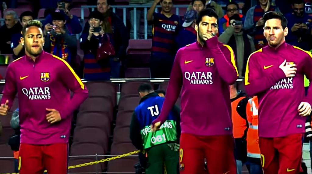 Neymar, Luis Suarez and Lionel Messi